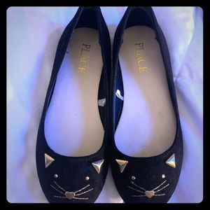 Girls Cat Face Ballet Flats